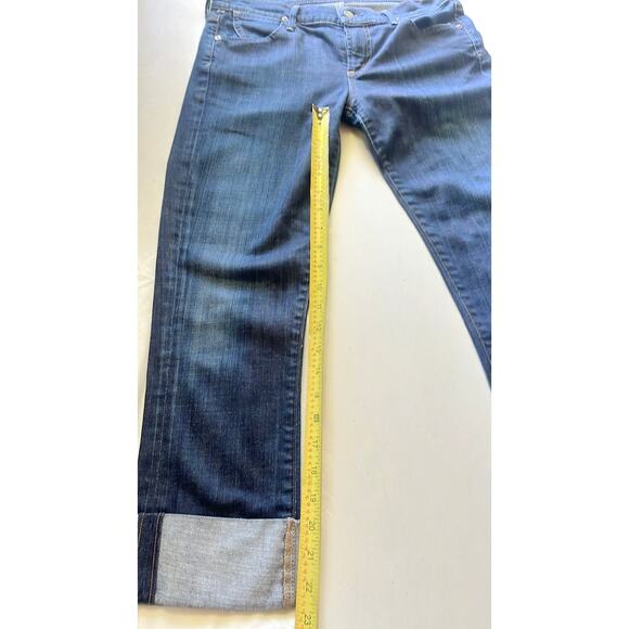 Citizens of Humanity Dani Cropped Straight Leg Women’s 27 Dark Wash Wide Cuff - Picture 6 of 8